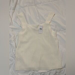 Ann Taylor cream sweater tank, size M